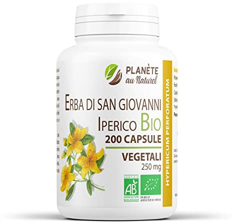 Erba di San Giovanni Bio 250mg - 200 capsule - Hypericum Perforatum - Planètete au Naturel