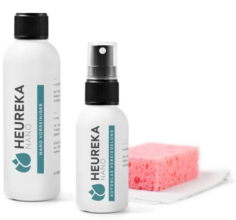 HEUREKA Profi Scheibenversiegelung für Auto & Motorrad - Nano Versiegelung für Glas mit Lotuseffekt (10m²)