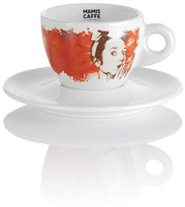 Mamis Caffè Alice - Kaffeetasse - Porzellantasse - Dickwandige Cappuccinotasse - Kaffeetasse im italienischen Stil - Handgefertigte Tasse - Ideal für heiße & kalte Getränke - 140 ml