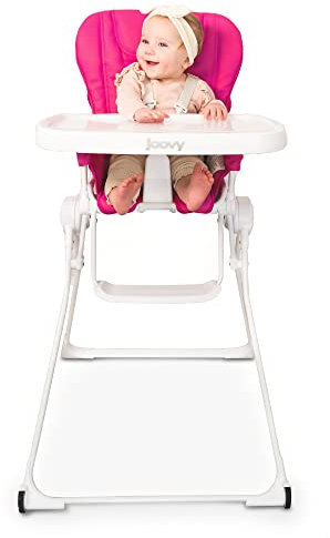 Joovy Nook Nb High Chair, Reclinable Seat, Compact Fold, Swing Open Tray, Pinkcrush (2206)