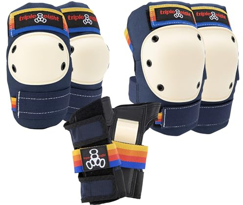 Triple Eight Saver Series 3-Pack Pad Set– Ideal for Skateboarding, In-line Skating, Roller Skating, and Biking