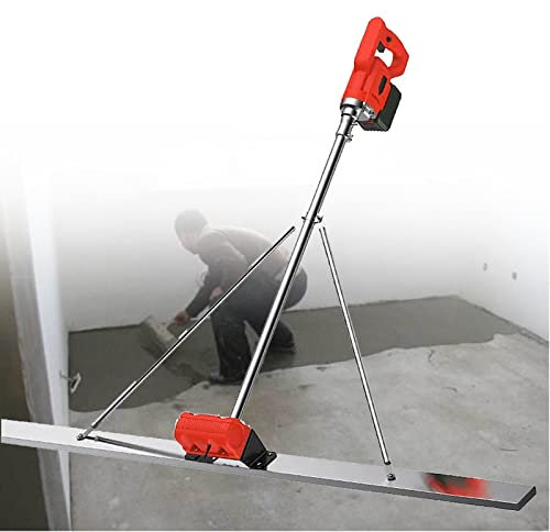 ALSUP Beton Estrich Rüttelset mit 5ft Board, Batteriebetriebene Betonoberfläche Nivellierung Tamper Lineal, Elektrische Cordless Estrich Zement Finishing Vibrating Machine,1electric