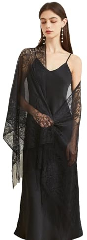 BRYCTSISEN Womens Lace Shawls and Wraps for Evening Wedding 1920s Dress