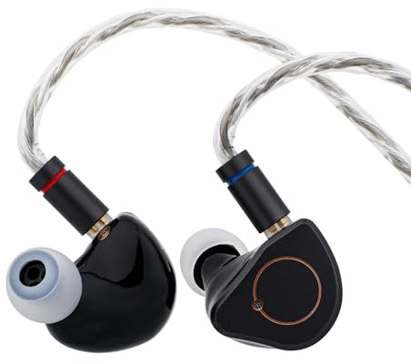 Linsoul SIMGOT SuperMix 4 Écouteurs Intra-Auriculaires HiFi IEM 1DD+1BA+1Planar+1PZT Hybrid Drivers, Écouteurs de Jeu Filaires Avec Câble OFC Plaqué Argent pour Musicien Audiophile