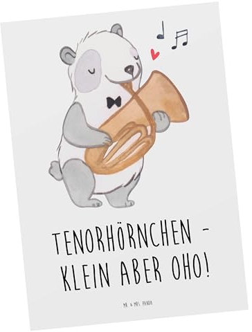 Mr. & Mrs. Panda Postkarte Tenorhörnchen Magie - Geschenk, klein aber oho, Musiker, Blasmusik, Instrumente, Notenblätter, Profimusiker, Blasorchester, Klang, Feier, Musik