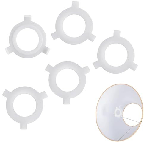 5PCS Lamp Shade Adapter Ring - E27 to E14 Socket Converter - White Polypropylene Saddle Ring for Light Fixtures - Lampshade Replacement Accessory