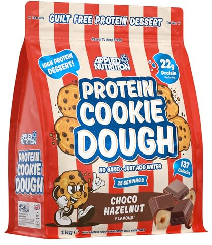 Applied Nutrition Protein Cookie Dough 1kg – High Protein Snack, Over 22g of Protein Per Serving, Ready-to-Eat– Low Calorie, Healthy Treat (1kg – 25 Servings) (Choco Hazelnut)