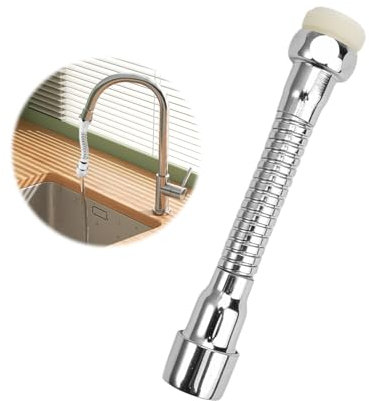 Prolunga Rubinetto Cucina, 14cm Rubinetto Prolunga Tubi Flessibili, 360° Prolunga Flessibile per Rubinetto, Prolunga Lavandino Cucina, Prolunga per Aeratore Rubinetto per Cucine, Bagni e Lavandini