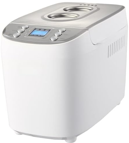 15-in-1 Bread Maker Machine - 3LB Capacity w/Gluten-Free & Whole Wheat Settings | Digital Programmable Breadmaker w/ 3 Loaf Sizes & Crust Colors (White)