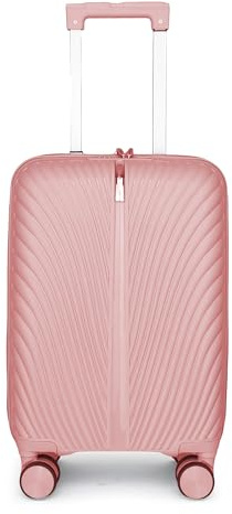 Fly Kite Luggage 20 Inch Cabin Suitcase 100% Polypropylene Hard Shell with Aluminium Trolley Handle Real TSA Secure Lock 3 Digit 360° Smooth Wheels Lightweight Suitcase|Light Pink