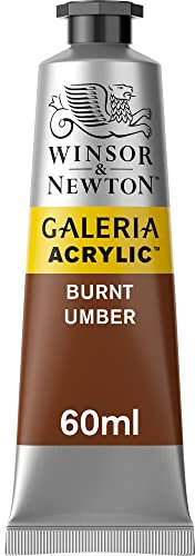 Winsor & Newton 2120076 Galeria Acrylfarbe, hohe Pigmentierung, lichtecht, buttrige Konsistenz, 60 ml Tube - Umbra Gebrannt