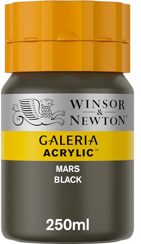 Winsor & Newton Series 1 250ml Bottle Galeria Acrylic Colour with Nozzle Cap - Mars Black
