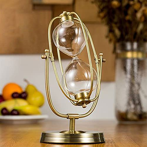 Brogtorl Empty Bottle Hourglass Empty Hourglass 360° Rotating & Engraving Brass Sand ClockMetal Sand Watch,Large Unique,Antique Hour Glass Sandglass For Home Office Desk Decorative