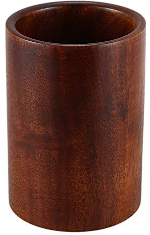 Porte-ustensiles de cuisine en bois pour cuillères, spatules, comptoir, table à manger, bureau, 8,6 x 8,6 x 12,7