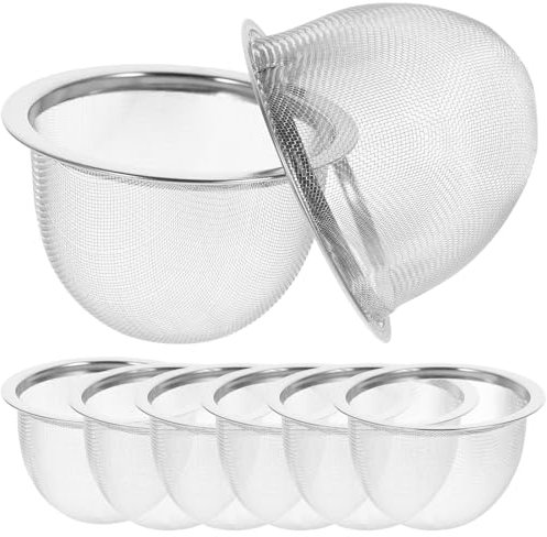 Healeved 8Pcs Stainless Steel Teapot Filter - Extra Fine Mesh Tea Infuser for Loose Leaf Herbs and Spices (2.83In Diameter X 1.97In Height) - Ideal for Home Brewing and Entertaining