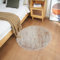 Ghouse Teppich Rund 90x90 cm Beige Flauschig Weich Wohnzimmer Schlafzimmer Dekoration rutschfest Kurzflor Teppich Waschbarer Carpet