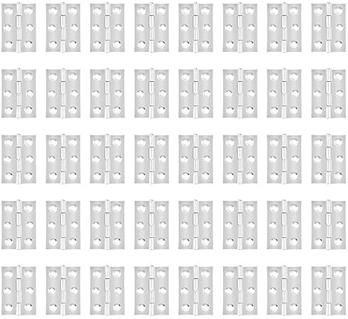 CHUEHKAK 40 Stück Edelstahl Scharniere Klappbar 44 x 31mm, Türscharnieremit 240 Schrauben, Klappbar Scharnier Tür für Fenster Schrank,holztüren,Werkzeugkästen, Möbeltüren usw