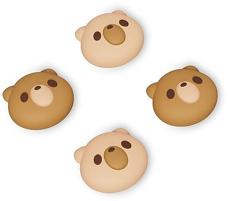 PlayVital Joystick Caps for Nintendo Switch/OLED, Thumbstick Caps for Switch Lite, Analog Cover for Joycon Thumb Grips - Cozy Bear