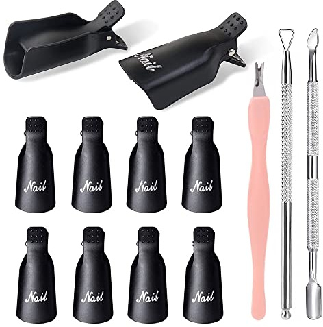 Set di rimuovi smalto per unghie - 10 pinze per rimuovere smalto per unghie, 3 strumenti per pulire unghie, lime per smalto gel Neonail, pinze per rimuovere smalto per unghie, kit per design unghie