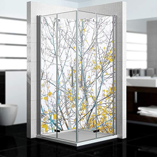 dedeco Pannello posteriore doccia impermeabile, motivo: betulla V1, vernice UV lucida, 2 x 100 x 210 cm, come pannello posteriore per il bagno per la sostituzione delle piastrelle, come parete