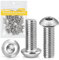 Caianwin Tornillos de cabeza alomada M6 x 12 mm, 50 unidades, hexágono interior, acero inoxidable 304, tornillos de cabeza redonda plana para la instalación de muebles, áreas industriales