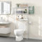 MallCreaty waschmaschinenschrank,Toilettenregal, 3-stufig Waschmaschinenregal, Handtuchhalter，platzsparend für das Badezimmer, über der Toilette, Metall,einfach zu montieren,65x166x24cm(weiß)