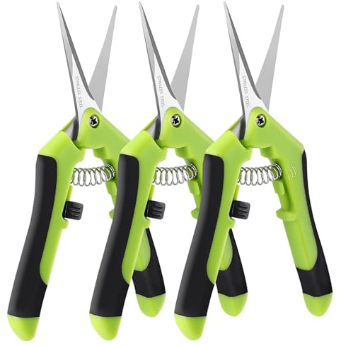 Laicky 3 Pack Pruning Shears, 6.5 Stainless Steel Garden Scissors | With Sharp Precision Blades, Comfortable Ergonomic Garden Snips for Trimming Flowers Deadheading Herbs, Shaping Small Plants