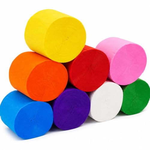 Seywong 8 Rolls Crepe Paper Streamers for Party Decorations | crepe paper rolls, Wedding, Birthday, Baby Shower and Graduation