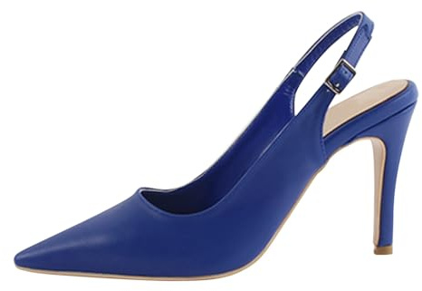 Generisch Women's Elegant Comfortable Pumps Closed Front with Heel High Heels Sandals Lace Strappy Sandals Stiletto Sandals Buckle Evening Shoes Fashionable Summer Sandals, blue, 9 UK