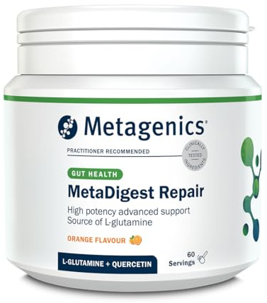 Metagenics MetaDigest Repair - High-Strength L-Glutamine, Quercetin, & Zinc - Vegan Powder with Orange Flavour - 60 Servings