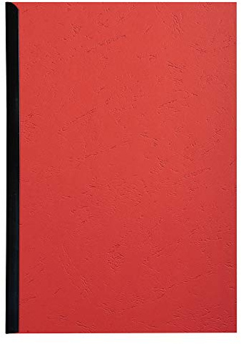 Exacompta - Réf. 2782C - Paquet de 100 plats en carte rigide recyclée grain cuir 270g/m2 pour couvertures Forever - format à classer A4 - certifiés Ange Bleu - couleur rouge