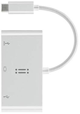 aiino USB C to VGA, USB 3.0, USB-C Data/Charging Adapter, Bianco