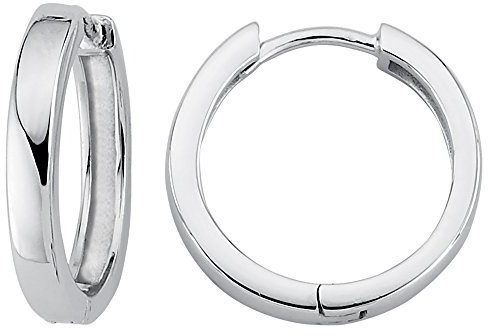 VINANI Klapp-Creolen aus 925 Sterling Silber I Nickelfreie rhodinierte Ohrringe für Damen I Hochglanzpoliert mit Anlaufschutz I Allergikerfreundlich I Handarbeit in Juweliersqualität I 2CKB