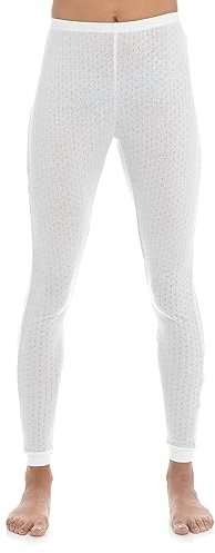 2 Pack Women’s Pointelle Thermal Underwear – Soft Cotton Base Layer for Winter – Long Sleeve Top, Short Sleeve Top, Sleeveless Vest & Long John Leggings – Lightweight Warm Thermal Set