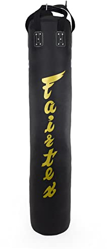 Fairtex Unfilled Borsa pesante per Muay Thai, boxe, kickboxing, MMA - HB6 Nero/Oro
