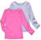 Sunny Fashion 2 Packs Girls Top Tee Shirt Long Sleeve Gray Pink School Uniform Age 4-5 Years