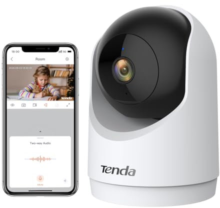 Tenda 2K 3MP Überwachungskamera Innen CP3V3.0, Innenkamera WLAN, Haustierkamera mit 2-Wege-Audio, Nachtsicht12M,Bewegungs-Personenerkennung,360° Kamera Indoor für Baby & Hund,SD-Speicher Bis zu 256GB