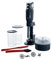 bamix Stabmixer Set M350 MAXX inkl. Ständer, 2 Becher, 4 Aufsteckteile, Processor, Spachtel, Reinigungsbürste, 300 Watt, Made in Switzerland, Schwarz/Chrom
