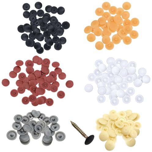 Pamtns 600 Stück Abdeckkappen für Schrauben aus Kunststoff Schraubenabdeckung Abdeckkappen Schrauben Durable Schraubenkappen Schraubenkappen Möbeln für 7-8mm kreuzschlitzschrauben 6 Farben