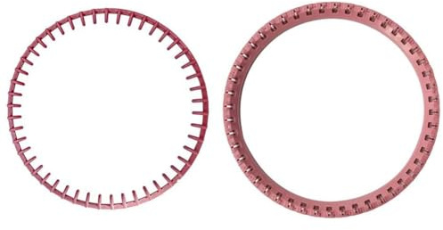iFutniew Lot de 2 anneaux supérieurs de rechange en plastique pour machine à tricoter 48 aiguilles Rose