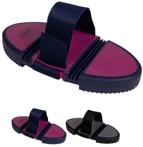 NETPROSHOP Flexibler Striegel passt Sich dem Körper an Flexibler Pferdestriegel, Farbe:Pink/Dunkelblau