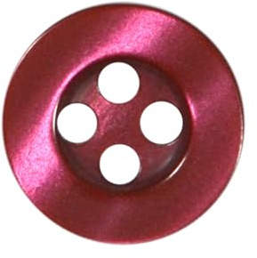 11mm Round Sew On Plastic Buttons for Shirts & Blouses - Pearlescent, Flat with 4 Holes, 18L - Pack of 20 - Wine