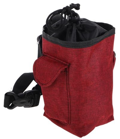 Abaodam Rutschfester Pulverbeutel Zum Klettern Klettertasche Kletterseiltasche Kreidebeutel Flüssige Kreide Kletterbürste Kreideeimer Chalkbag Zum Bouldern Klettersack Rot Oxford-Stoff