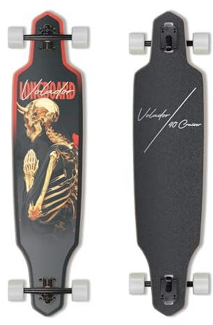 VOLADOR Urban Freeride Pro Longboard Cruiser 40inch | Canadian Maple Wood Deck & Forged Reverse Kingpin Truck | Drop Through Longboard Complete Setup for Urban Commuting (Prayer)