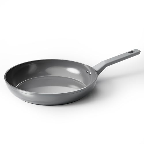 Sanho 30cm Frying Pan Non Stick, Ceramic Frying Pan for Induction Hob, Diamond Titanium Coating PFOA & PFAS Free Non Toxic Cookware Skillet - Grey