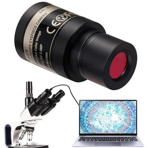 SWIFT EP2M 2-MP 1080p Digital Eyepiece Microscope Camera, fits 23.2 mm eyepieces & most trinocular phototubes, S-Viewer for measuring & annotation, compatible with Windows 7–11 & macOS