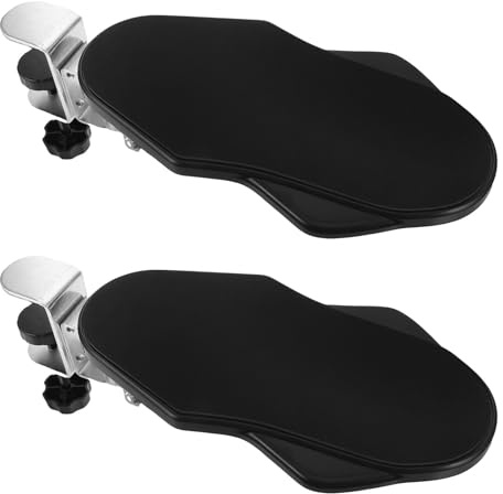 ARTIBETTER 2 Pièces Support Accoudoir de Bureau Réglable et Pivotant pour Chaise et Bureau Informatique Supports Ergonomiques pour Repose-bras et Repose-poignet Noir