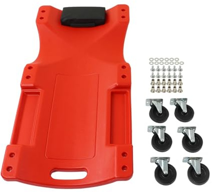 40in Automotive Creeper, Car Repair Lying Board with 200KG Capacity, 6 Rotatable Wheels and Padded Headrest, Heavy Duty PE Rolling Garage Creeper for Mechanics and DIY Enthusiasts