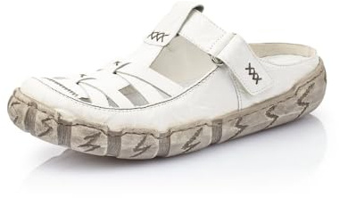 Rieker Mujer Mocasines L0396, señora Zapatillas,Pantuflas,Zapatillas,Zapatos Informales,Entrada Abierta,Blanco (Weiss / 80),38 EU / 5 UK