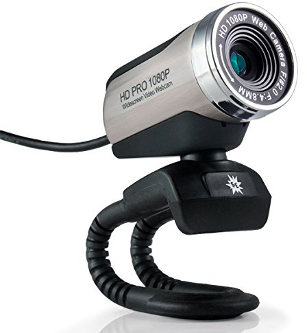Stopmotion Explosion USB 2.0 HD Pro Widescreen Video Full 1080p Webcam with Built in Microphone and Flex Stand for Windows PC, Laptops and Apple OS X